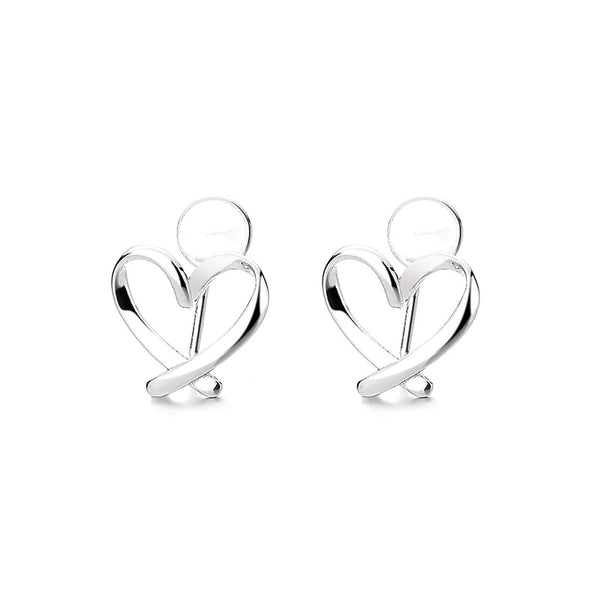 Twist Hollow Heart Clip Earrings