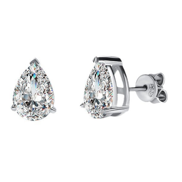 Teardrop Moissanite Stud Earrings