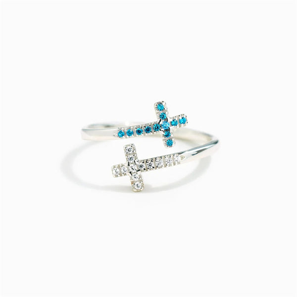 Double Cross Stacking Bypass Ring