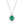 Lab Grown Emerald Halo Pendant Necklace