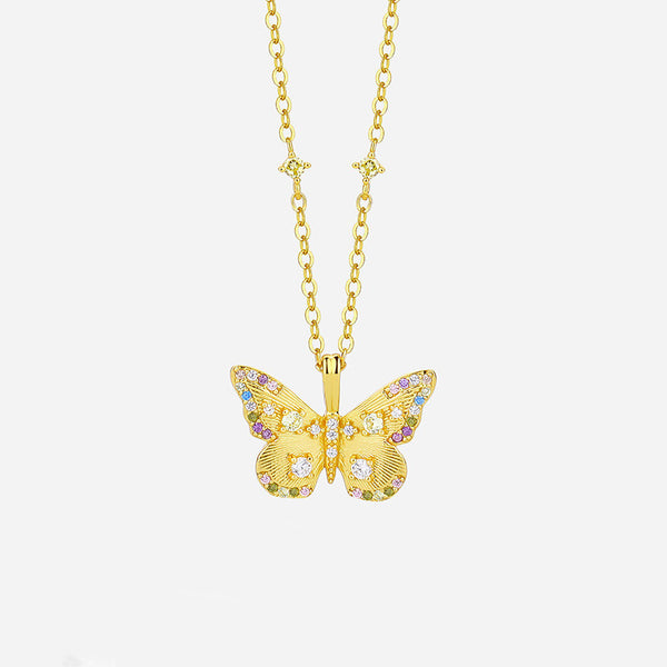 Colorful Butterfly Pendant Necklace