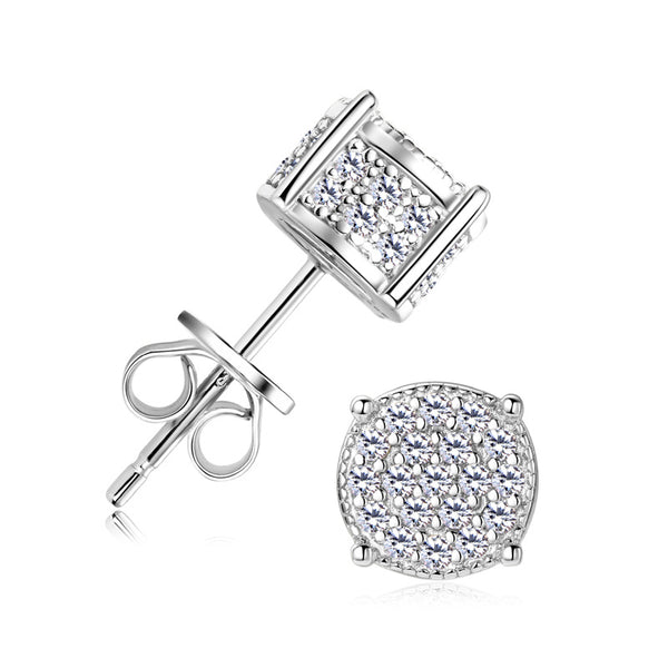 Moissanite Pave Small Round Stud Earrings