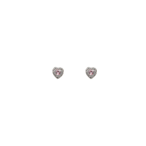 Pink Heart Stud Earrings