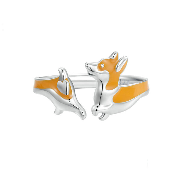 Color Enamel Welsh Corgi Pet Dog Ring