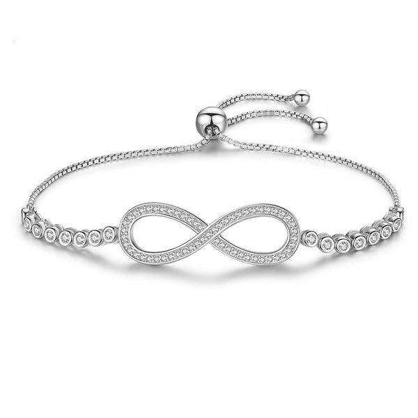 Infinity Mobius Charm Pave Bracelet