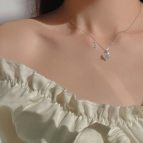 Silver Heart Lock Necklace