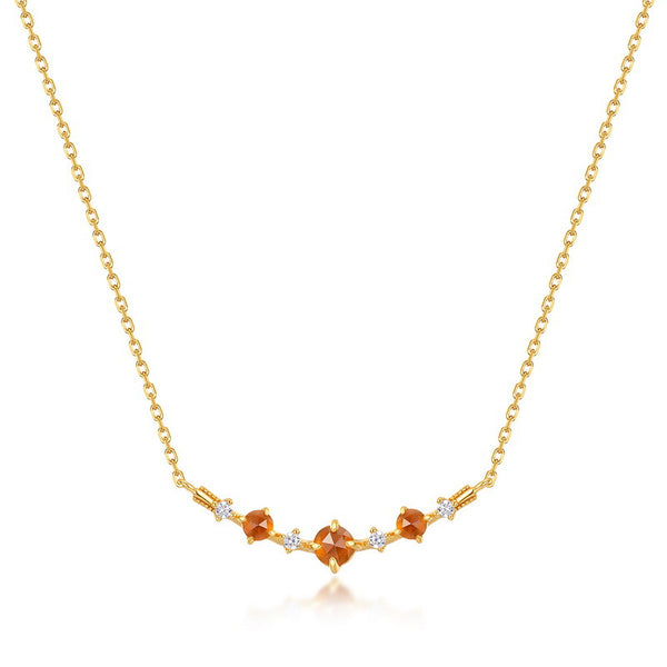 Orange Garnet Pendant Necklace