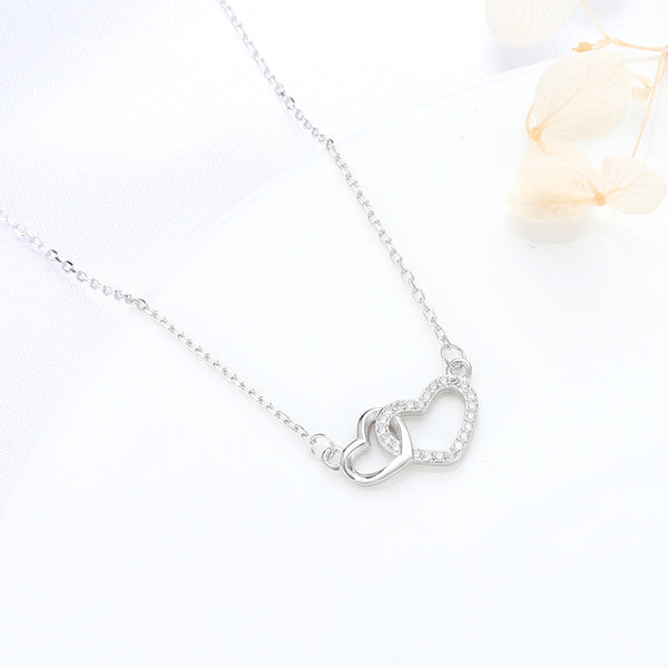 Interlocking Heart Pendant Necklace