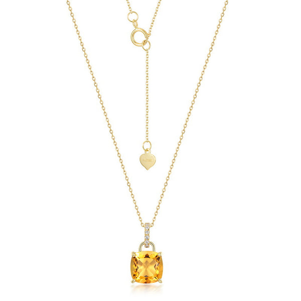 Solid 14k Gold Solitaire Topaz Necklace