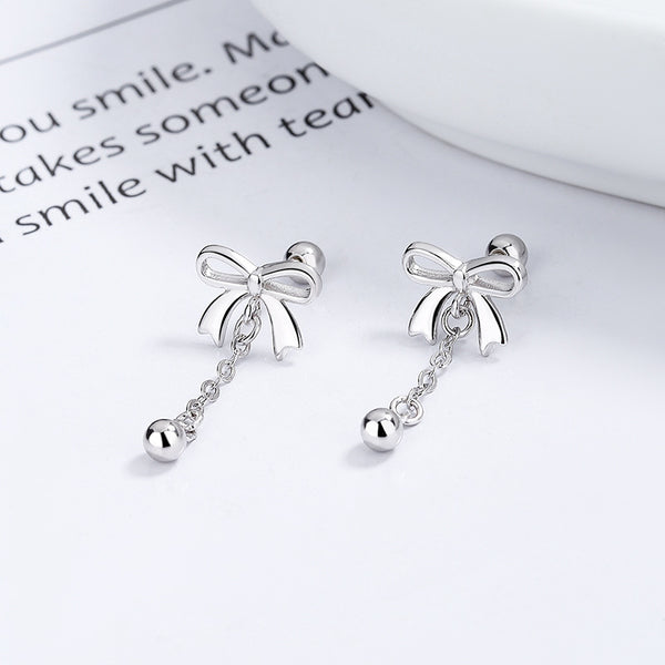 Bow Tie Bowknot Drop Stud Earrings