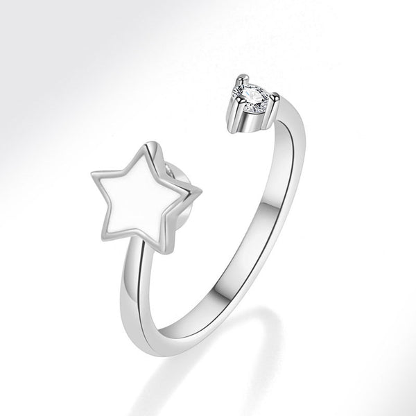 White Star Anxiety Fidget Spinner Ring