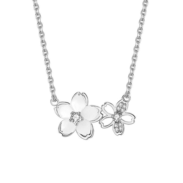 Dainty Cherry Blossom Charm Necklace