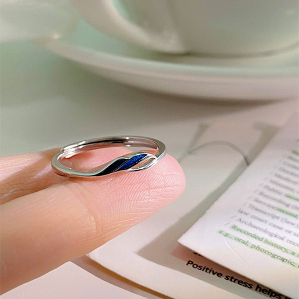 Blue Enamel Ocean Adjustable Ring