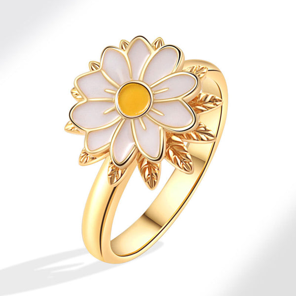 Daisy Flower Anxiety Fidget Spinner Ring