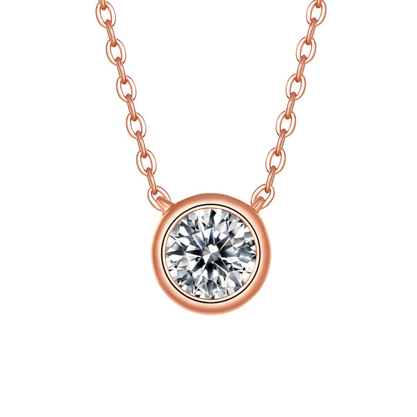 Dainty Moissanite Charm Wedding Necklace