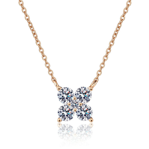 Moissanite Flower Wedding Necklace