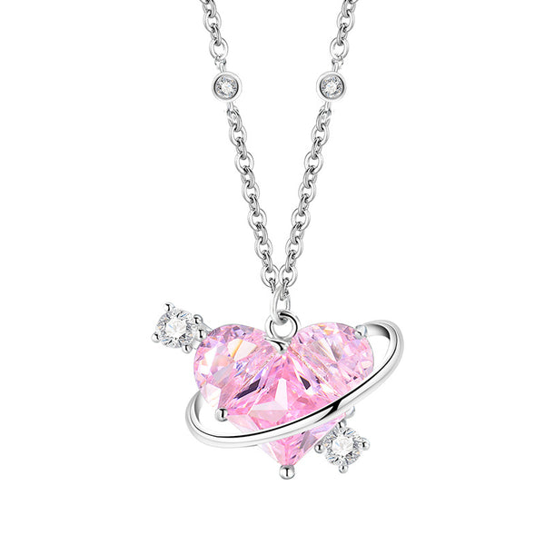 Pink Heart Pendant Necklace