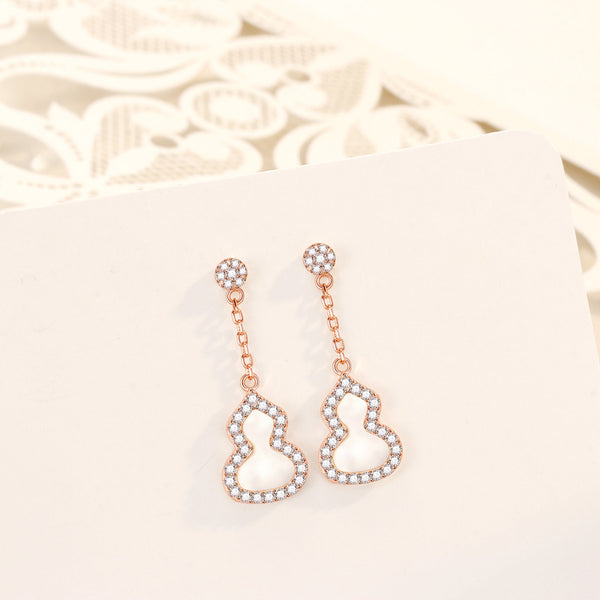 Dainty Gourd Drop Stud Earrings