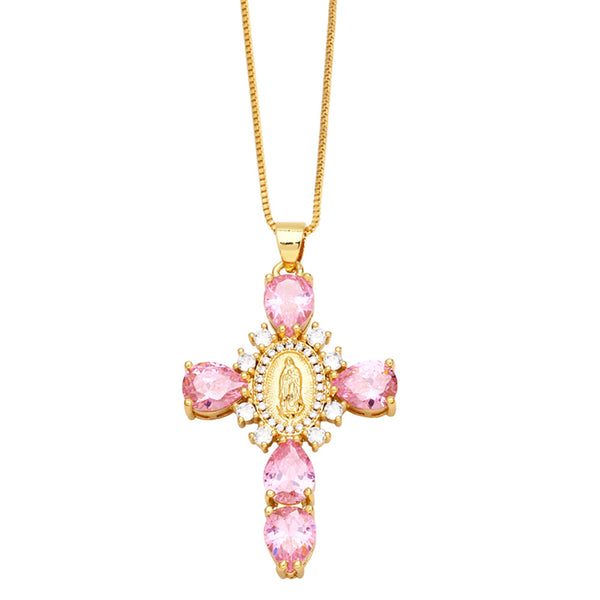 Virgin Cross Pendant Necklace