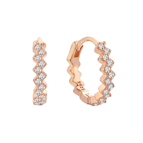 Dainty Wave Stcking Hoop Earrings