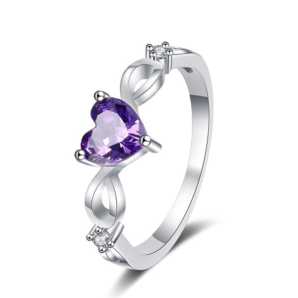 Purple Color Gemstone Heart Ring