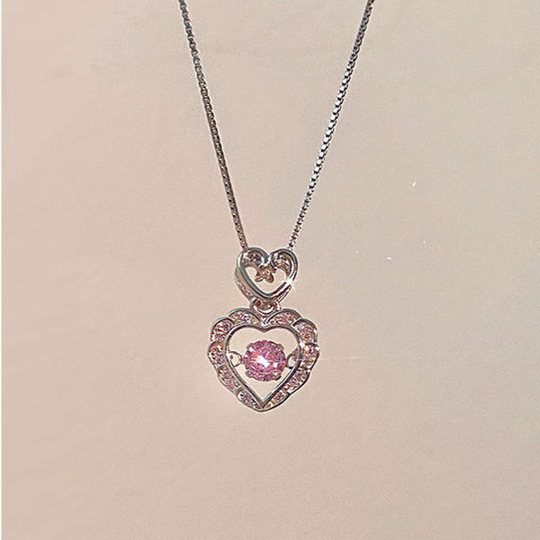 Pink Heart Pendant Necklace