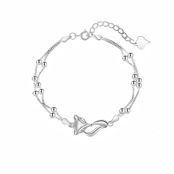 Silver Fox Layering Double Chain Bracelet