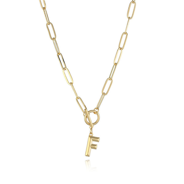 Gold Initial Letter Pendant Necklace