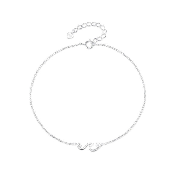 Dainty Ocean Wave Charm Anklet