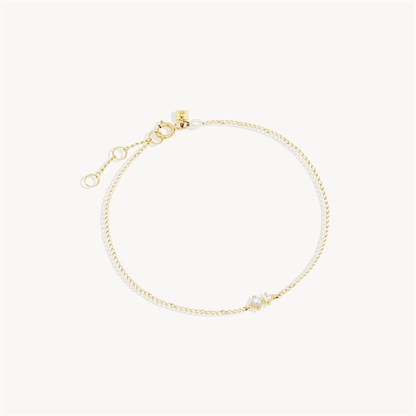 Dainty Gold Birthstone Charm Bracelet