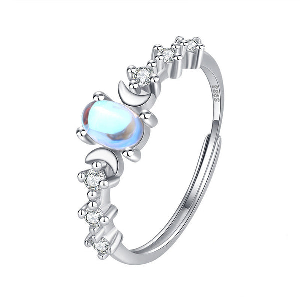 Oval Moonstone Adjustable Ring