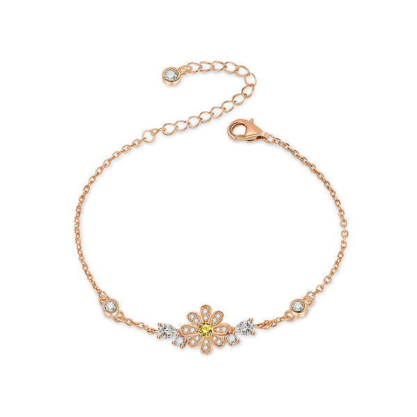 Daisy Flower Wedding Charm Bracelet