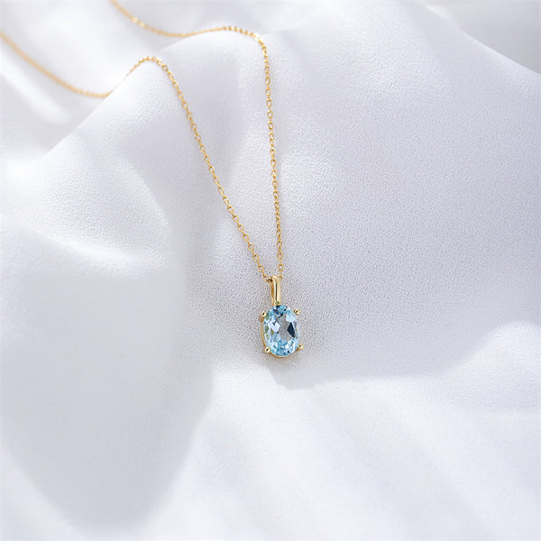 Oval Topaz Pendant Necklace