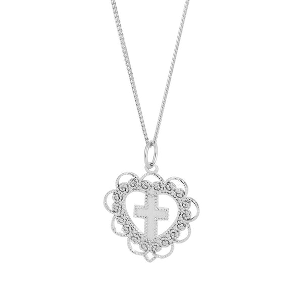 Heart Cross Pendant Necklace