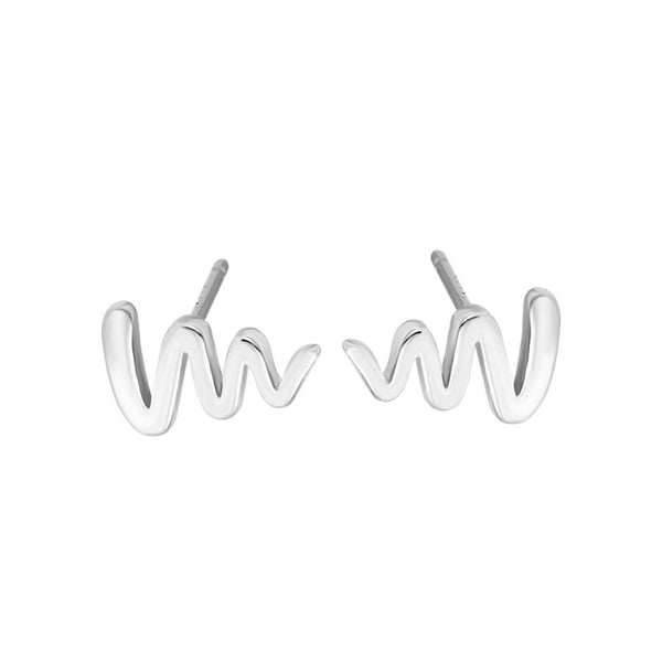 Minimalist Wave Stud Earrings