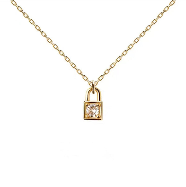 Dainty Lock Pendant Necklace