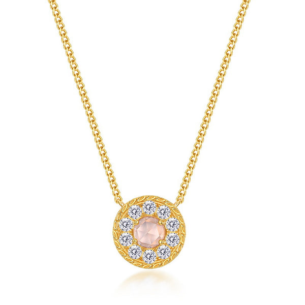 Pink Crystal Charm Necklace