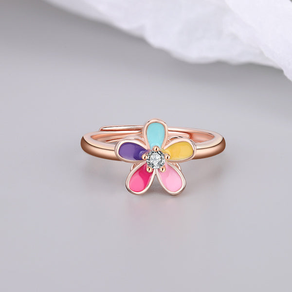 Color Flower Anxiety Fidget Spinner Ring