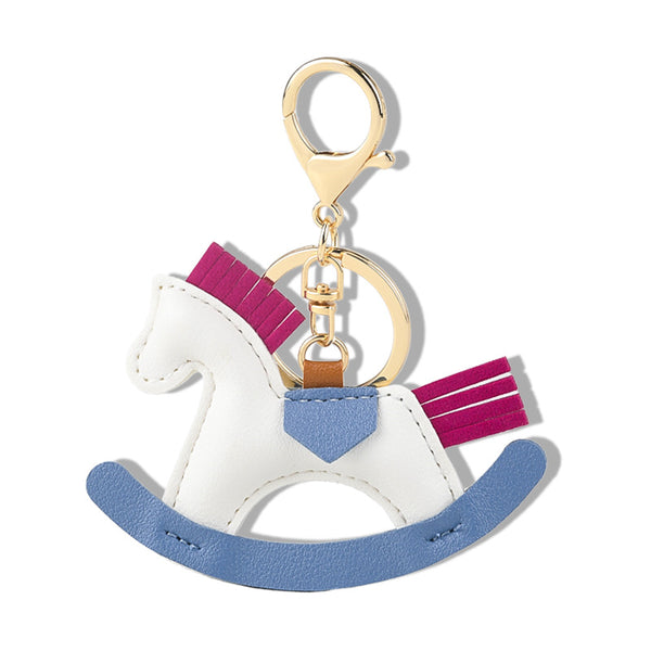 Rocking Horse Leather Car Keychain