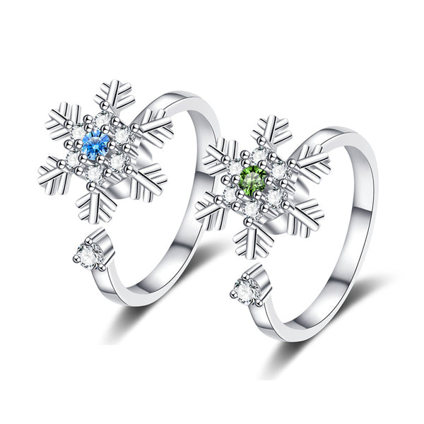 Snowflake Anxiety Fidget Spinner Ring