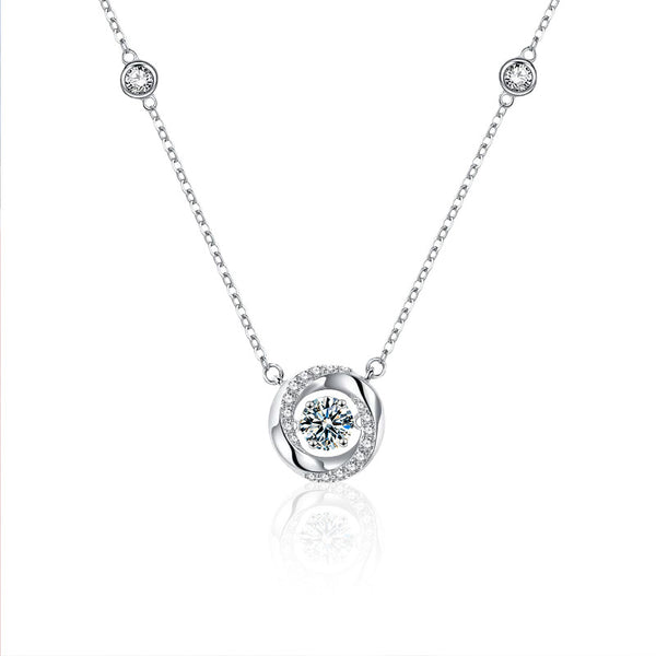 Moissanite Dancing Stone Charm Necklace