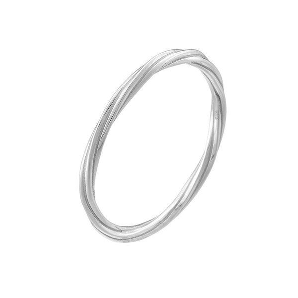 Sterling Silver Twisted Slim Ring