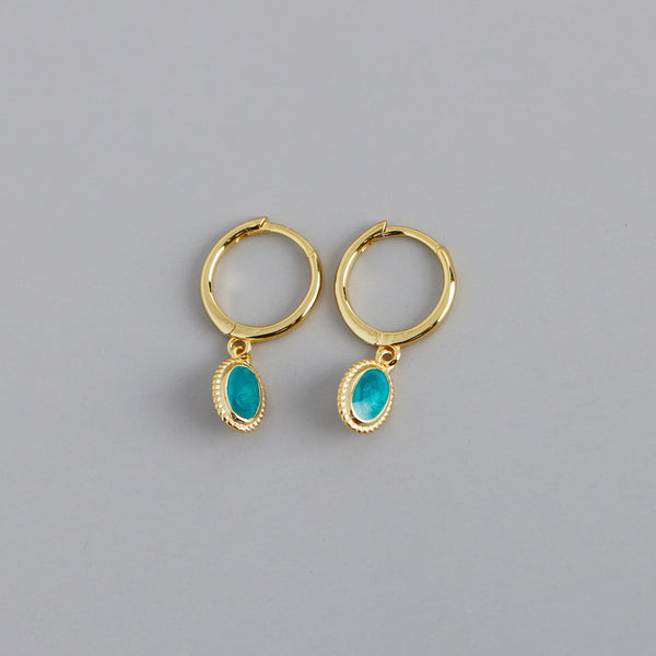 Starry Sky Enamel Hoop Earrings