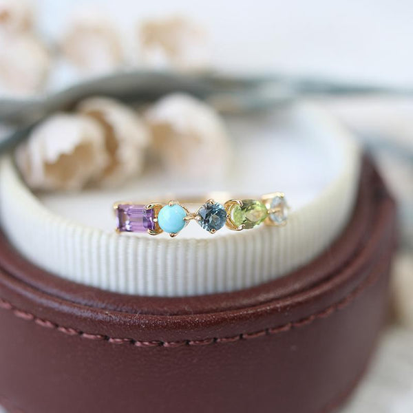 Dainty Crystal Stone Stacking Ring