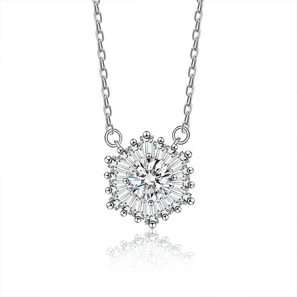 Frost Flower Moissanite Wedding Necklace