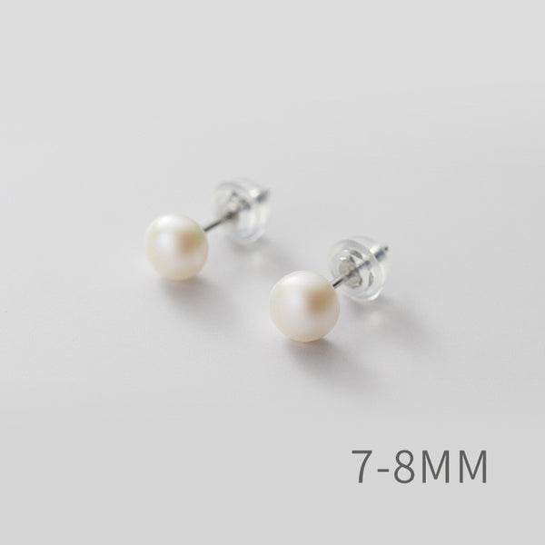 Sterling Silver Pearl Stud Earrings