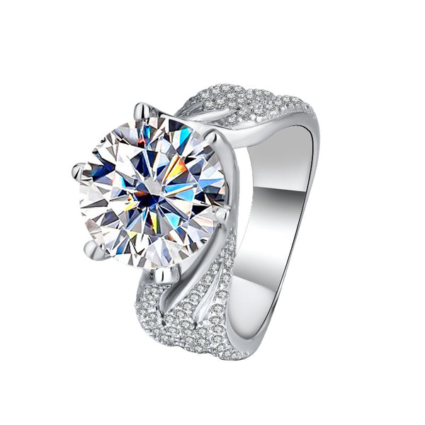 Six-Prong Color Moissanite Engagement Ring