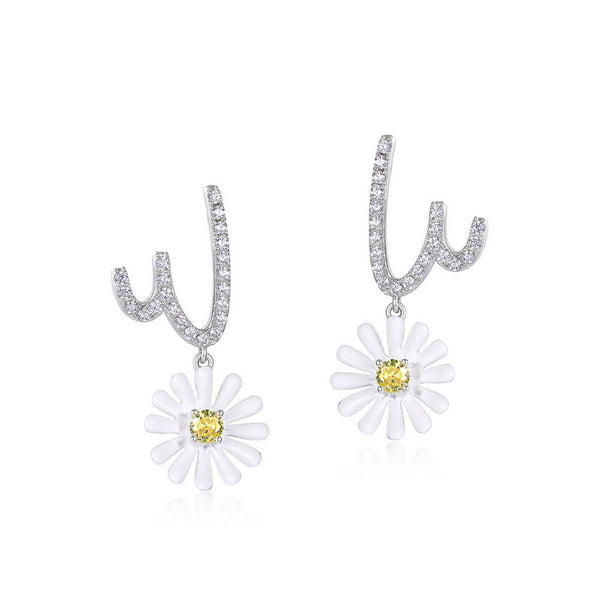 Daisy Flower Drop Earrings