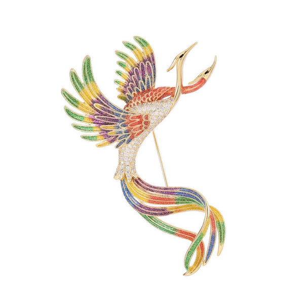 Colored Enamel Phoenix Brooch – Perimade & Co.