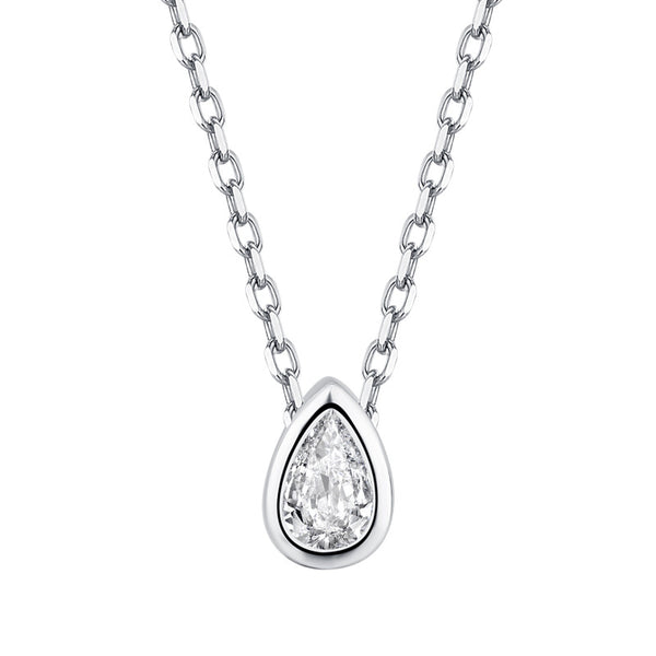 Silver Teardrop Pendant Necklace